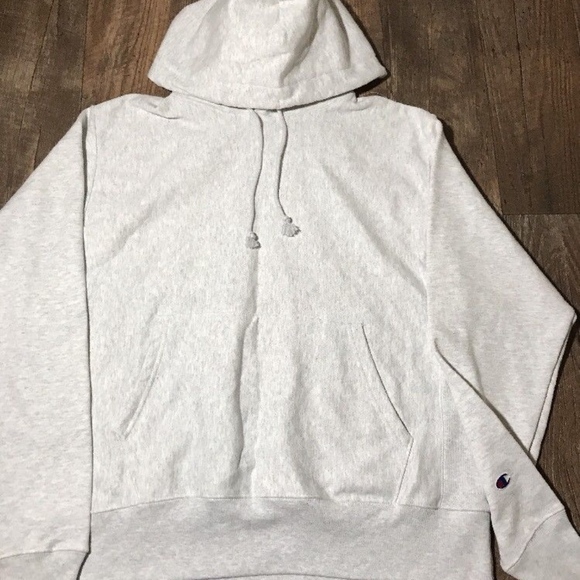 champion reverse weave hoodie light grey